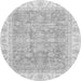 Round Oriental Gray Traditional Rug, abs3460gry