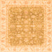 Square Oriental Orange Traditional Rug, abs3460org