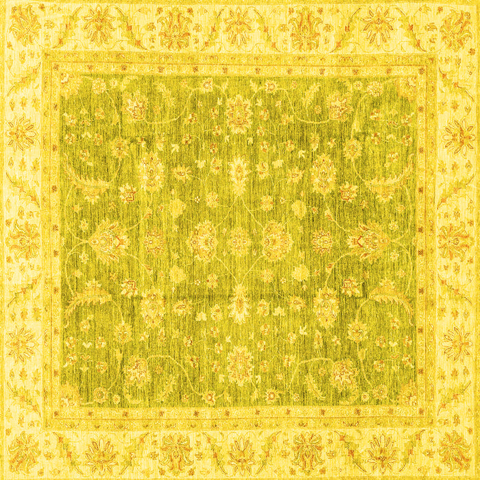 Square Oriental Yellow Traditional Rug, abs3460yw