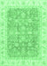 Machine Washable Oriental Emerald Green Traditional Area Rugs, wshabs3460emgrn
