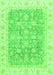 Machine Washable Oriental Green Traditional Area Rugs, wshabs3460grn