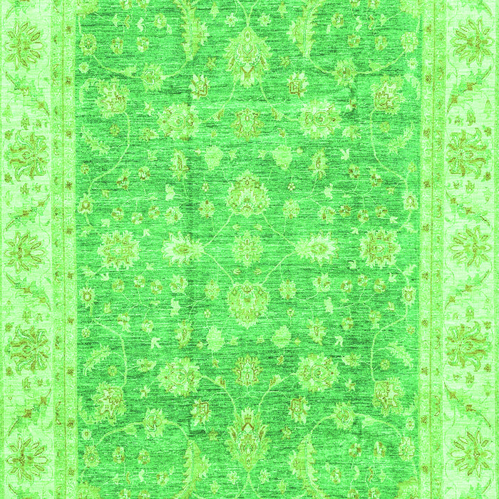 Machine Washable Oriental Green Traditional Area Rugs, wshabs3460grn