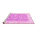 Sideview of Machine Washable Oriental Pink Traditional Rug, wshabs3460pnk