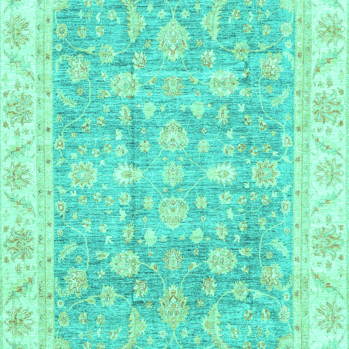 Machine Washable Oriental Turquoise Traditional Area Rugs, wshabs3460turq