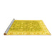 Sideview of Machine Washable Oriental Yellow Traditional Rug, wshabs3460yw