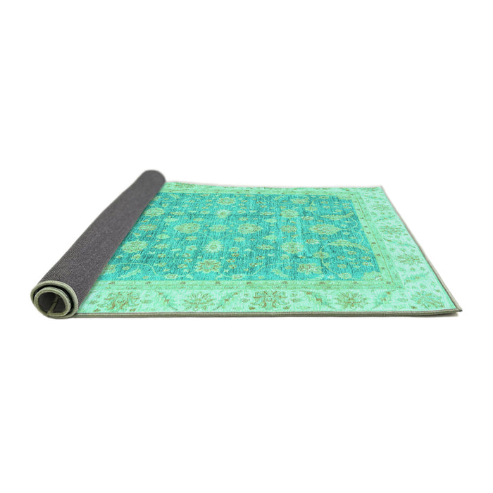 Sideview of Oriental Turquoise Traditional Rug, abs3460turq