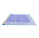 Sideview of Machine Washable Oriental Blue Traditional Rug, wshabs3460blu