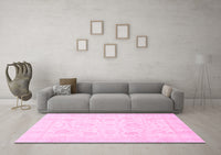 Machine Washable Oriental Pink Traditional Rug, wshabs3461pnk