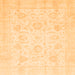 Square Machine Washable Oriental Orange Traditional Area Rugs, wshabs3461org