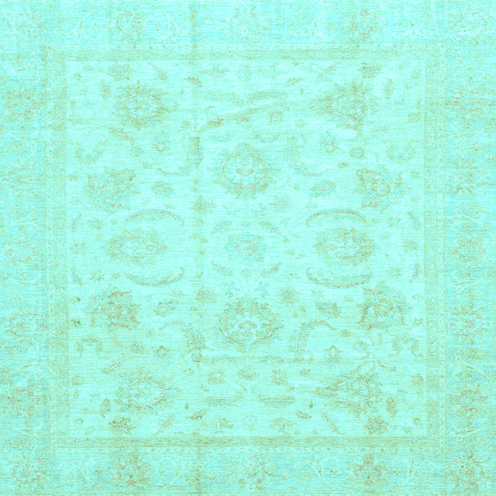 Square Oriental Light Blue Traditional Rug, abs3461lblu