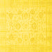 Square Machine Washable Oriental Yellow Traditional Rug, wshabs3461yw