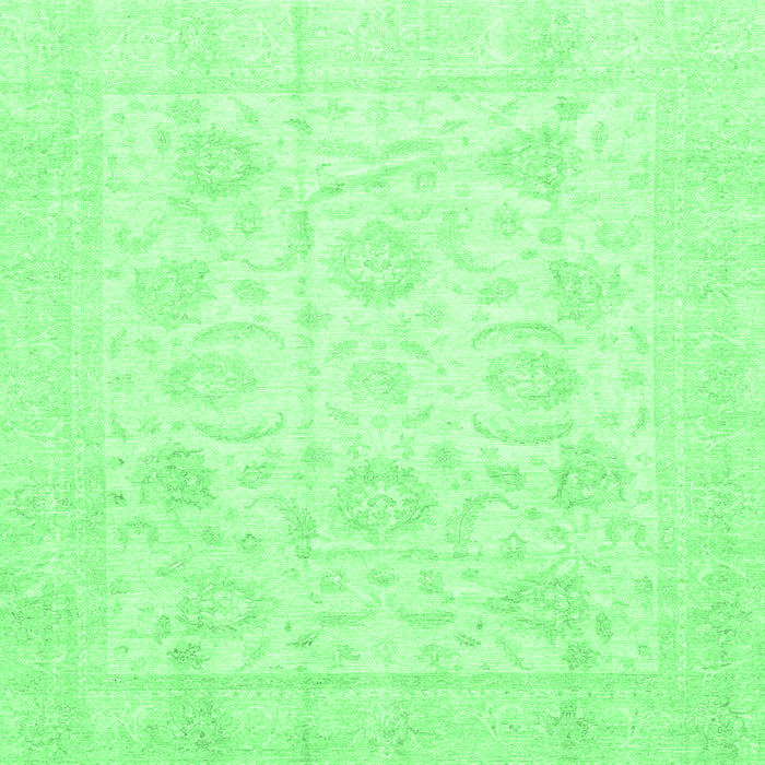 Square Oriental Emerald Green Traditional Rug, abs3461emgrn