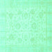 Square Oriental Turquoise Traditional Rug, abs3461turq