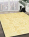 Machine Washable Abstract Chrome Gold Yellow Rug in a Family Room, wshabs3461