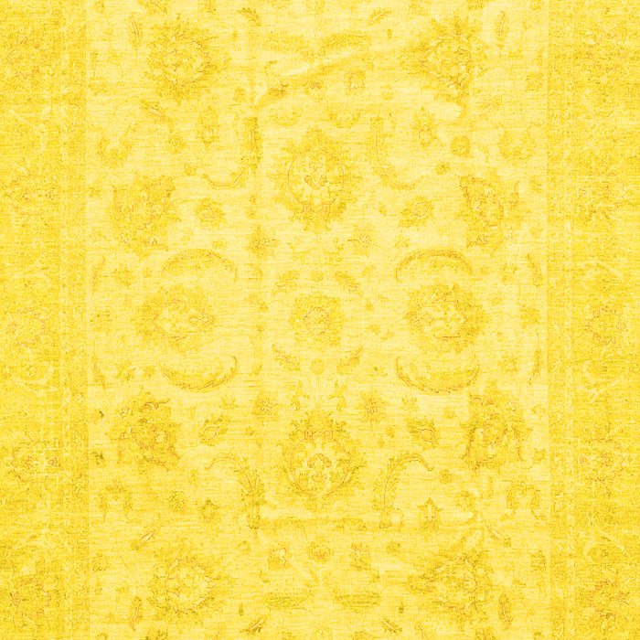 Machine Washable Oriental Yellow Traditional Rug, wshabs3461yw
