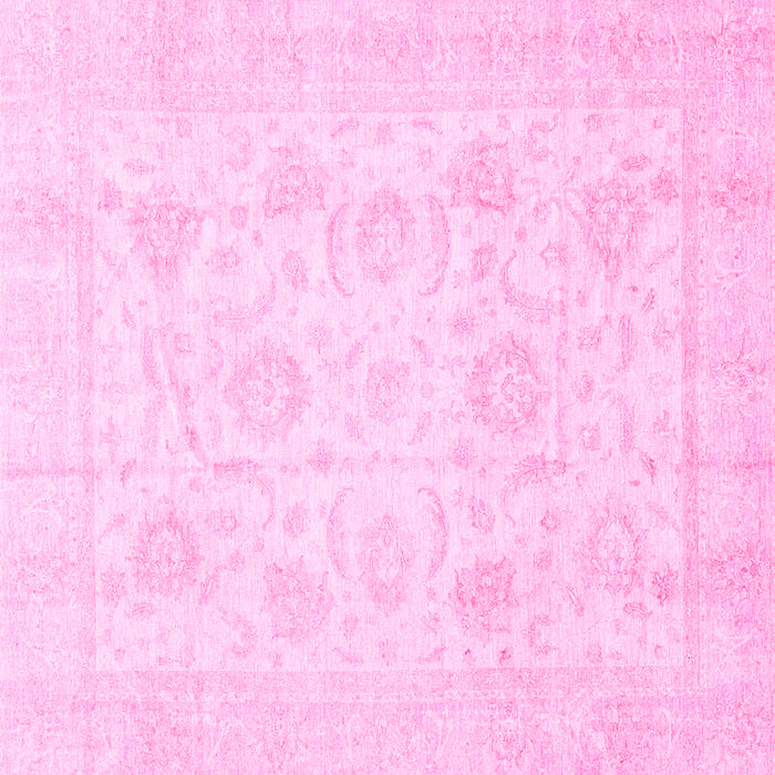 Square Oriental Pink Traditional Rug, abs3461pnk