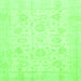 Square Machine Washable Oriental Green Traditional Area Rugs, wshabs3461grn