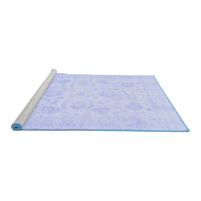 Sideview of Machine Washable Oriental Blue Traditional Rug, wshabs3461blu