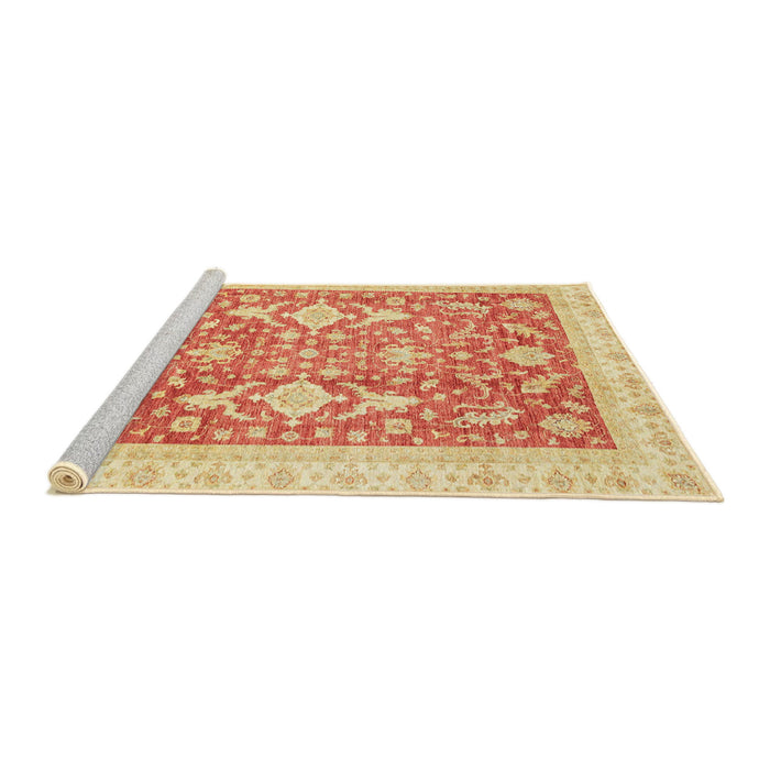 Sideview of Machine Washable Abstract Bright Orange Rug, wshabs3462