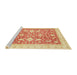 Sideview of Machine Washable Abstract Bright Orange Rug, wshabs3462