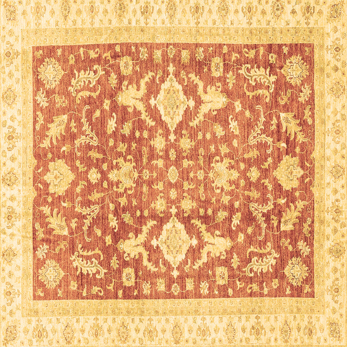 Square Oriental Brown Traditional Rug, abs3462brn