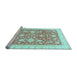 Sideview of Machine Washable Oriental Light Blue Traditional Rug, wshabs3462lblu