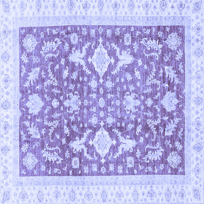 Square Machine Washable Oriental Blue Traditional Rug, wshabs3462blu
