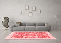 Machine Washable Oriental Red Traditional Rug, wshabs3462red