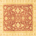 Square Machine Washable Oriental Brown Traditional Rug, wshabs3462brn