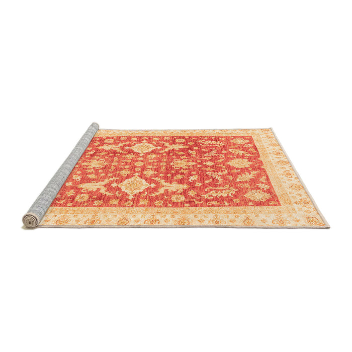 Sideview of Machine Washable Oriental Orange Traditional Area Rugs, wshabs3462org