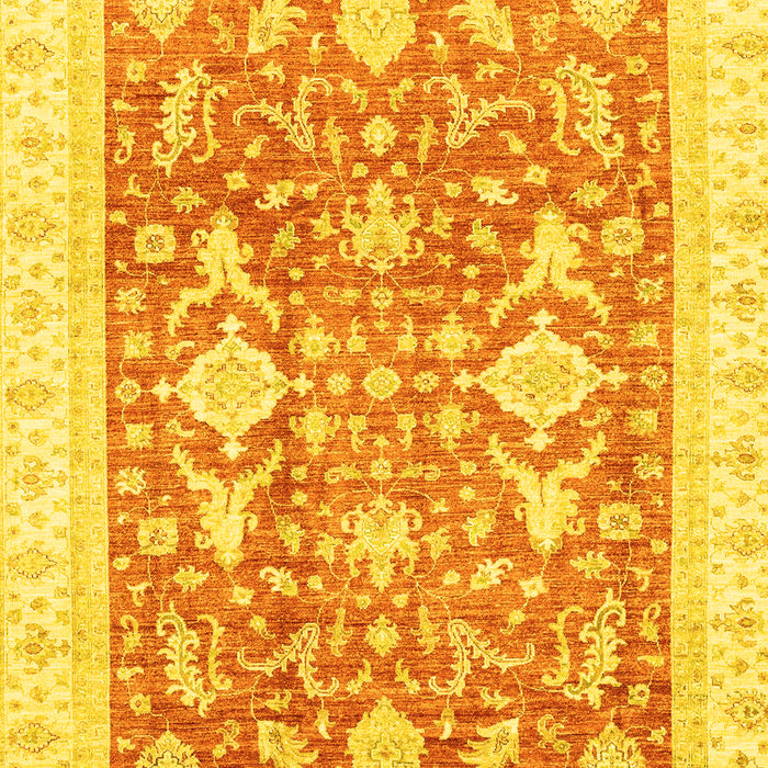 Machine Washable Oriental Yellow Traditional Rug, wshabs3462yw