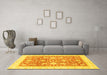 Machine Washable Oriental Yellow Traditional Rug in a Living Room, wshabs3462yw
