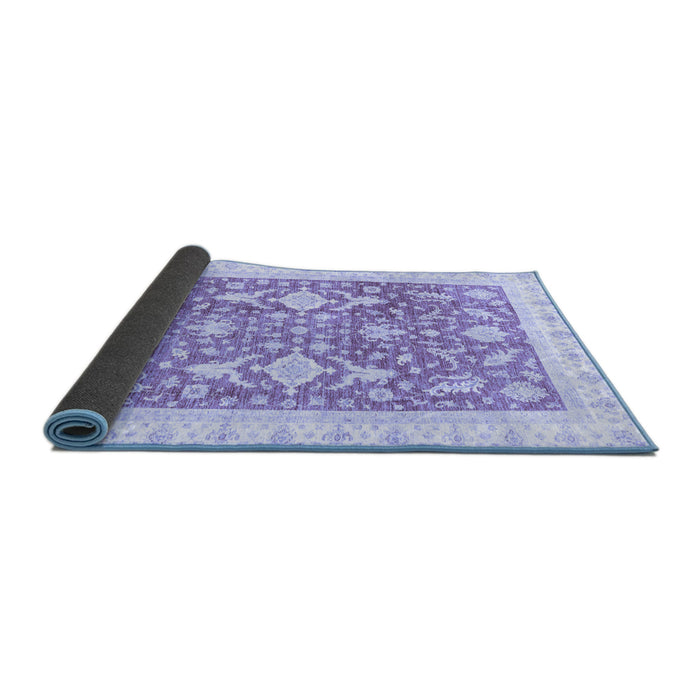 Sideview of Oriental Blue Traditional Rug, abs3462blu
