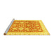 Sideview of Machine Washable Oriental Yellow Traditional Rug, wshabs3462yw