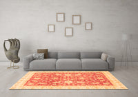 Machine Washable Oriental Orange Traditional Rug, wshabs3462org