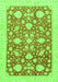 Machine Washable Oriental Green Traditional Area Rugs, wshabs3463grn