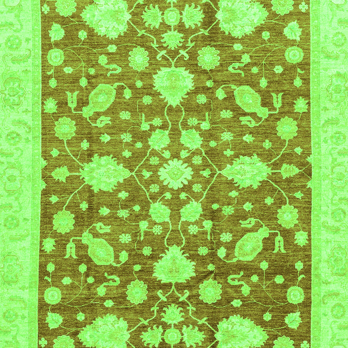 Machine Washable Oriental Green Traditional Area Rugs, wshabs3463grn