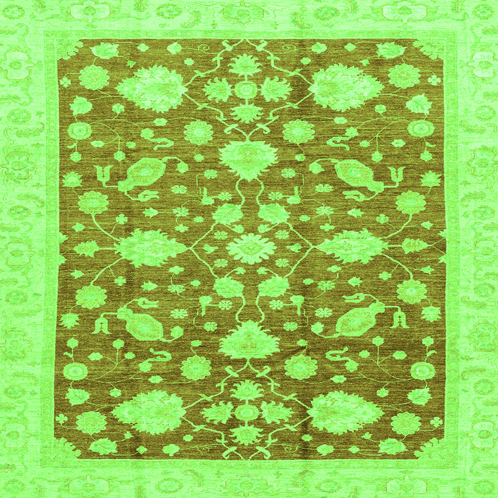 Square Oriental Green Traditional Rug, abs3463grn