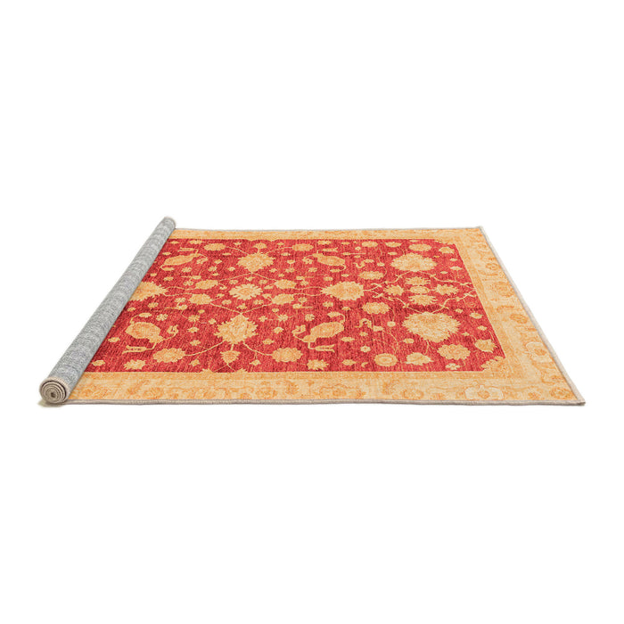 Sideview of Machine Washable Oriental Orange Traditional Area Rugs, wshabs3463org