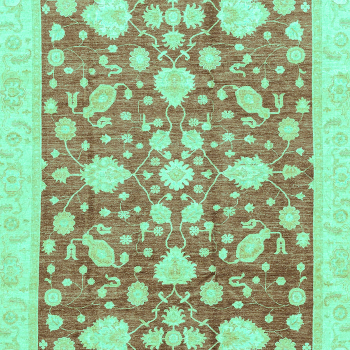 Machine Washable Oriental Turquoise Traditional Area Rugs, wshabs3463turq