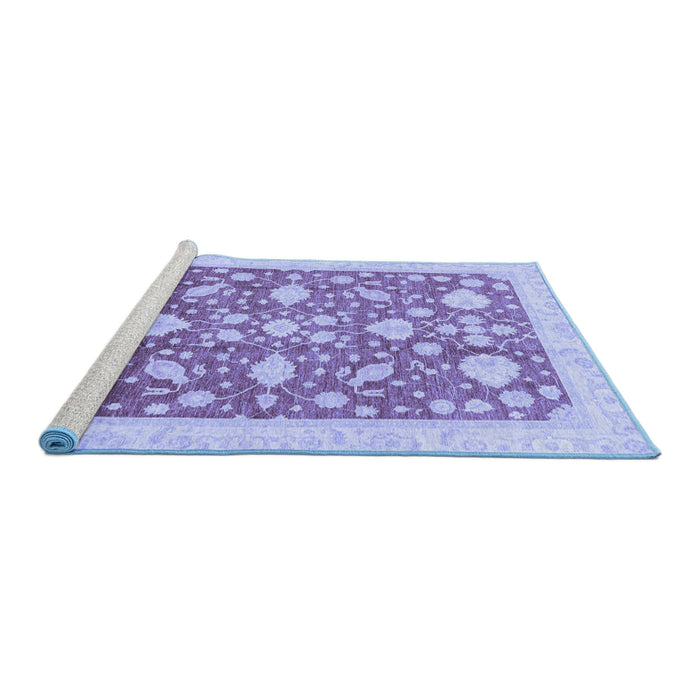 Sideview of Machine Washable Oriental Blue Traditional Rug, wshabs3463blu