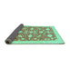 Sideview of Oriental Turquoise Traditional Rug, abs3463turq