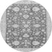 Round Oriental Gray Traditional Rug, abs3463gry