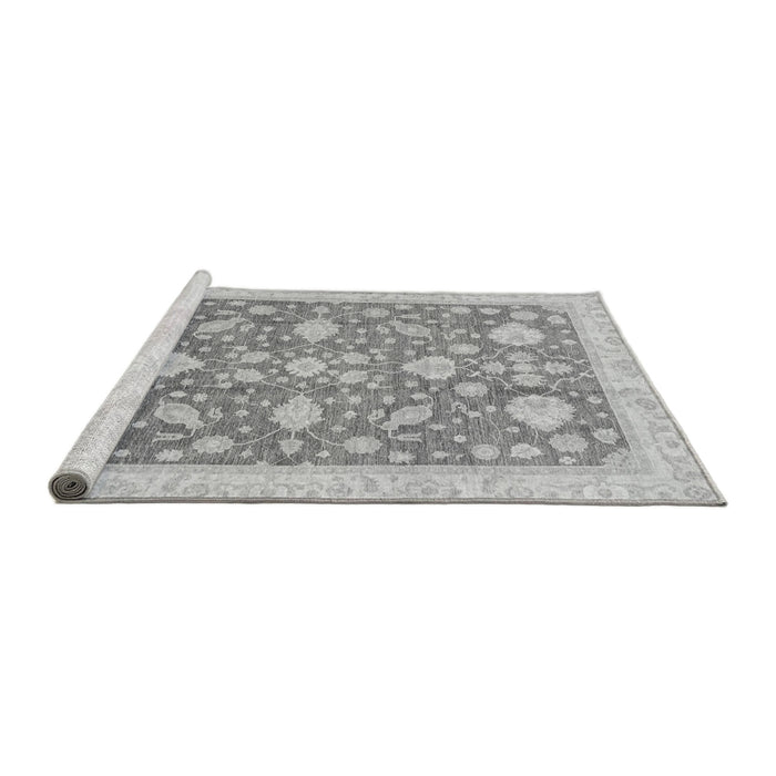 Sideview of Machine Washable Oriental Gray Traditional Rug, wshabs3463gry