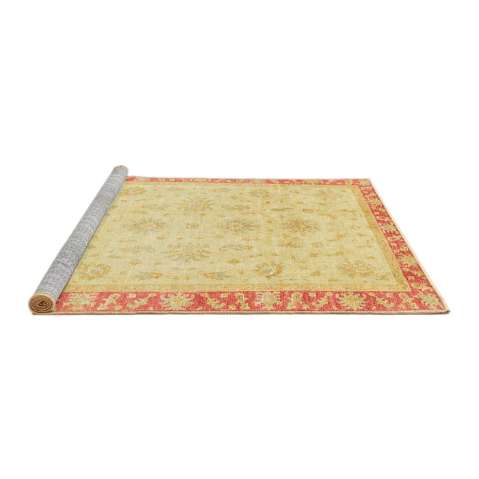 Sideview of Machine Washable Abstract Orange Rug, wshabs3464