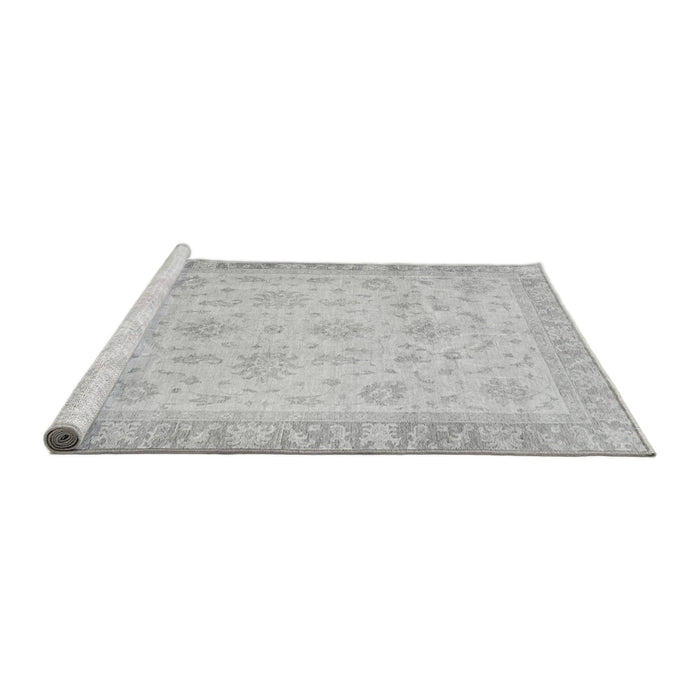 Sideview of Machine Washable Abstract Gray Modern Rug, wshabs3464gry