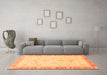 Machine Washable Abstract Orange Modern Area Rugs in a Living Room, wshabs3464org