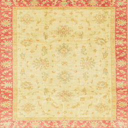 Square Abstract Orange Modern Rug, abs3464