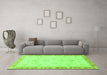 Machine Washable Abstract Green Modern Area Rugs in a Living Room,, wshabs3464grn