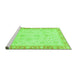 Sideview of Machine Washable Abstract Green Modern Area Rugs, wshabs3464grn